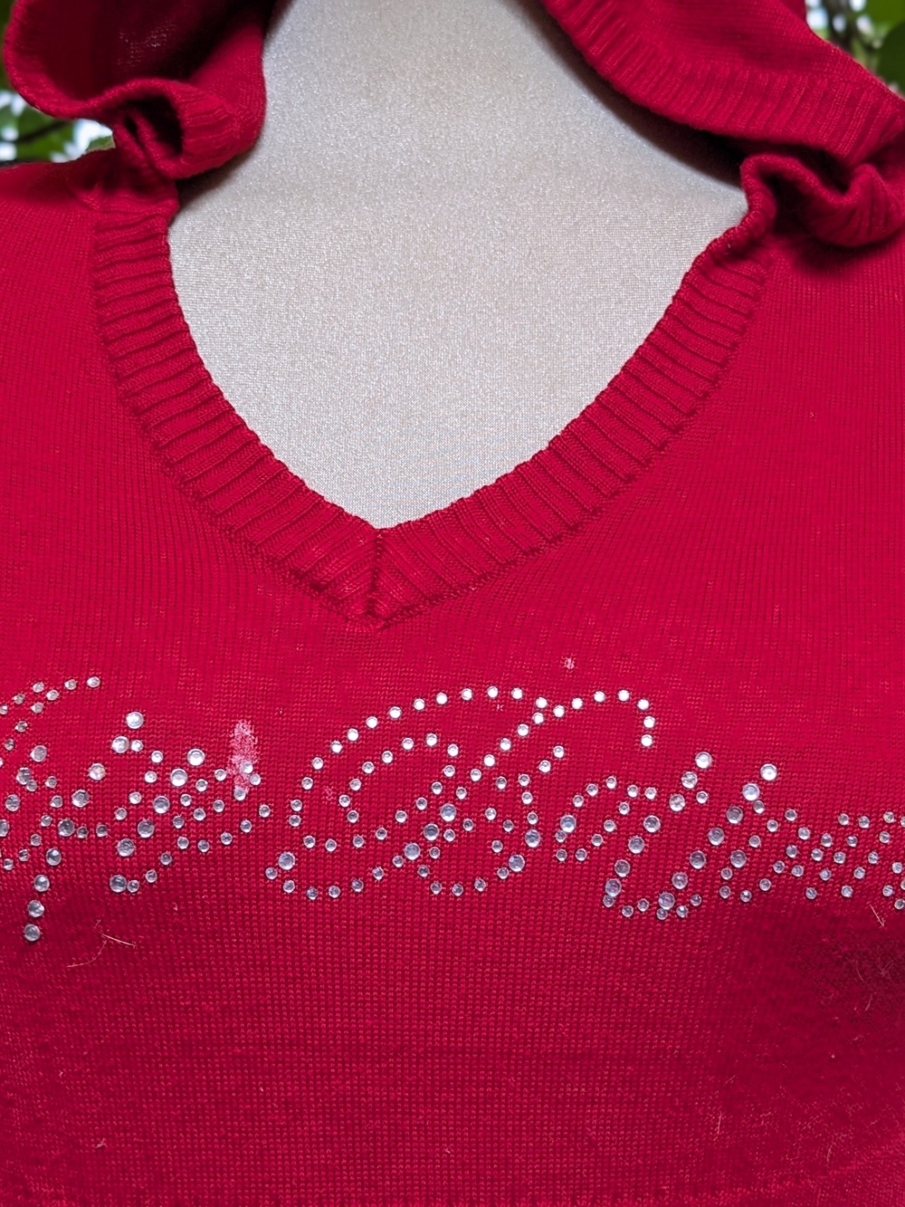Apple Bottoms Red Hooded Rhinestone Logo Sweater - Picture 2 of 16